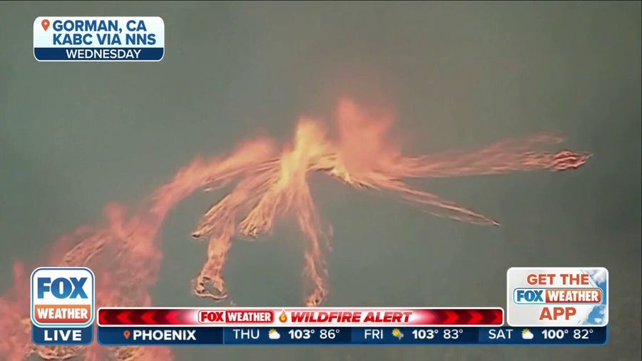 Firenado spins up from California brush fire