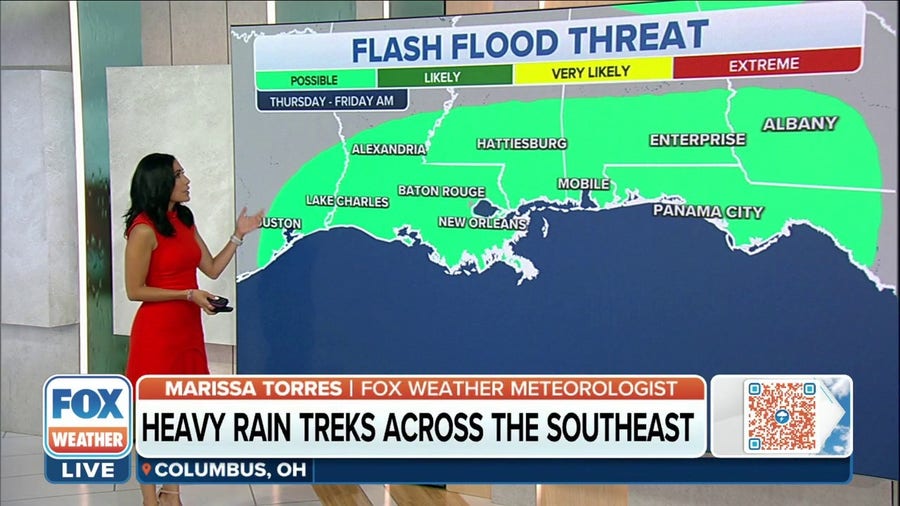 Flash flood threat across Gulf Coast through Friday