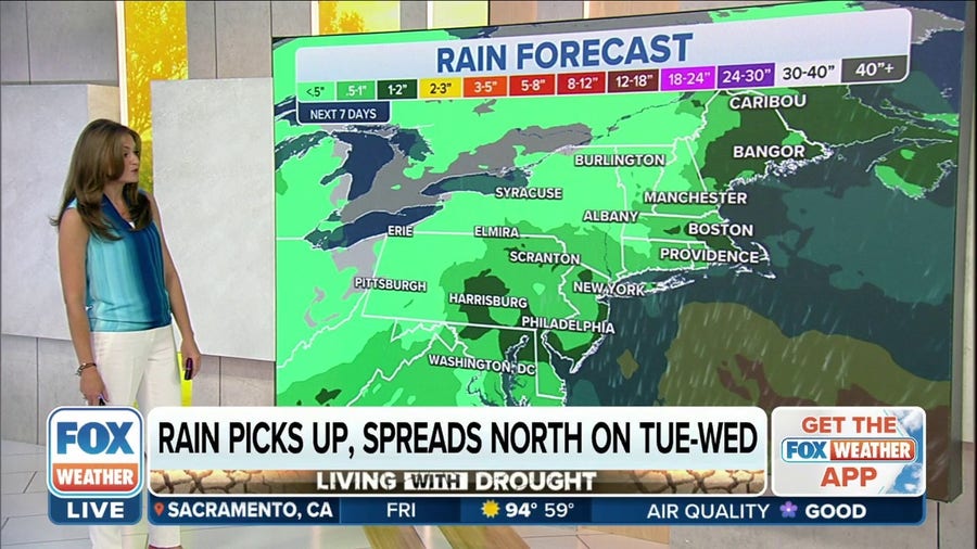 Days of widespread rain to begin next week in the Northeast