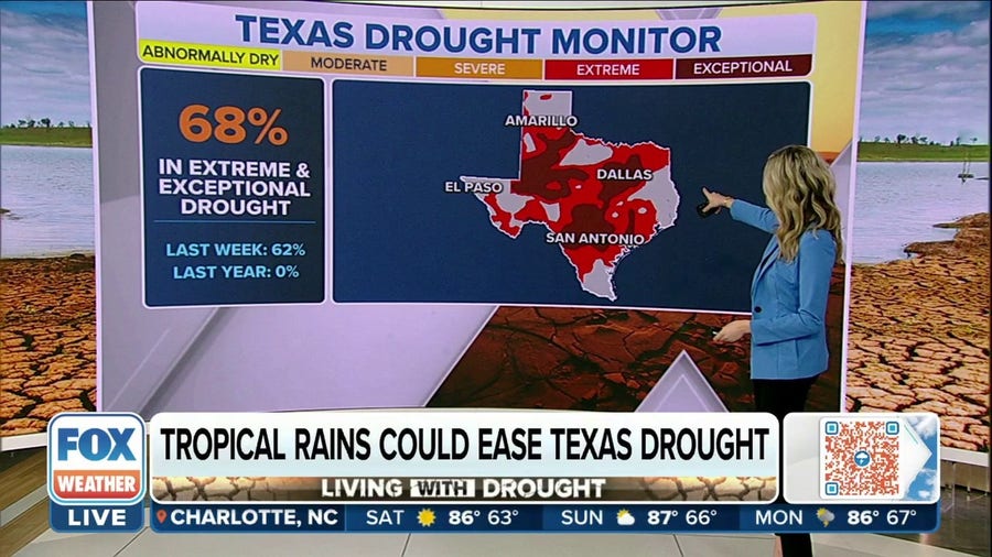 Tropical rains could bring drought relief to Texas