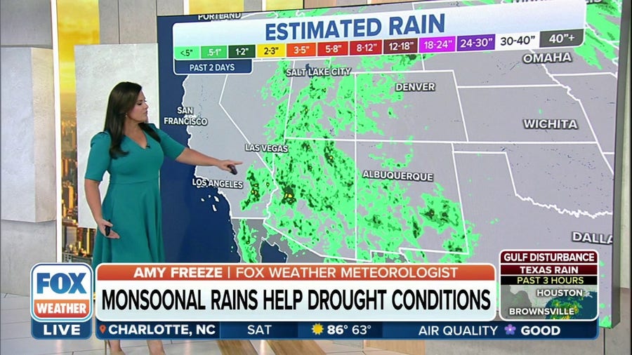Monsoonal rains in Southwest help drought conditions