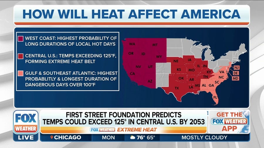 Parts of Central U.S. could see temperatures exceed 125 degrees by 2053