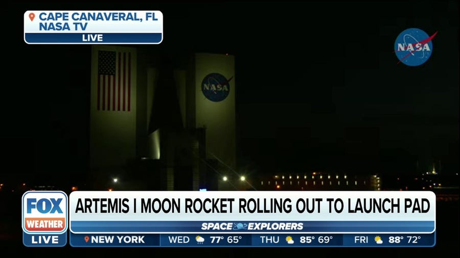 NASA's Artemis moon rocket makes slow journey to launchpad