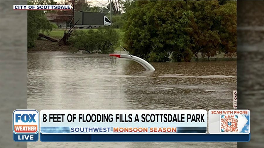 8 feet of water fills Scottsdale, Arizona park during monsoon storm
