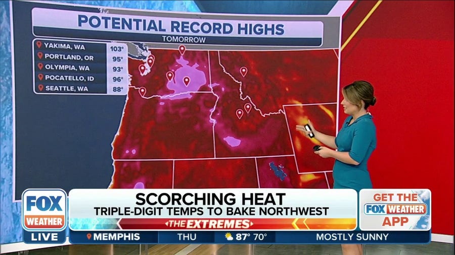 Pacific Northwest, California will continue to see temperatures near triple-digits