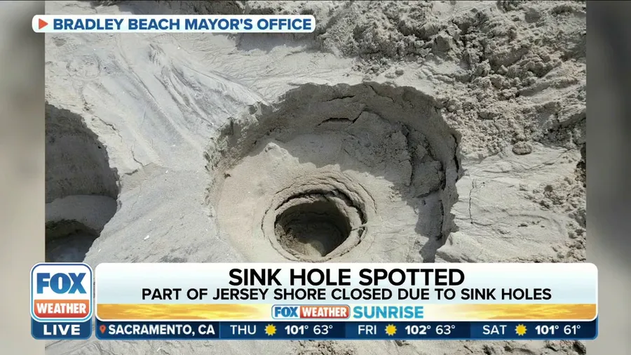 Section of Jersey Shore Beach closed due to sinkholes in sand