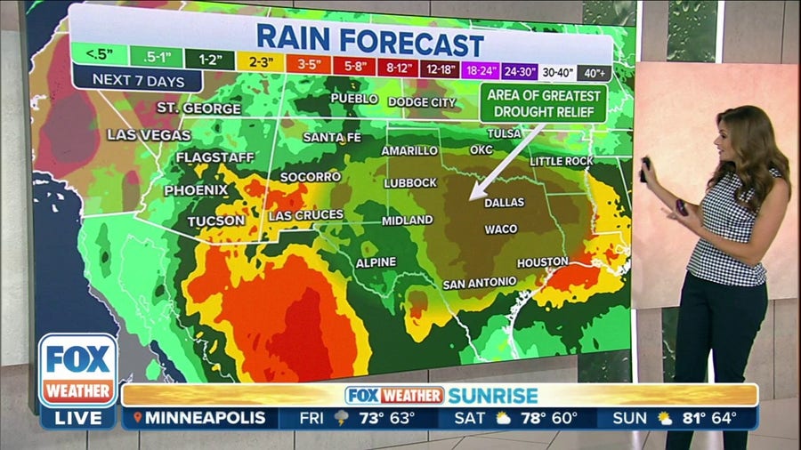 Storms to bring drought relief to Texas but will also bring flash flood concern