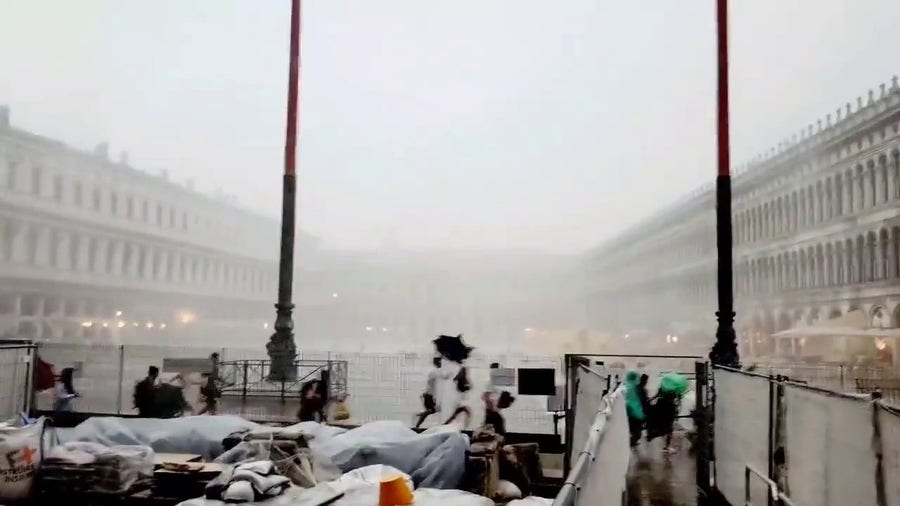 Storm has many running for shelter in Venice, Italy