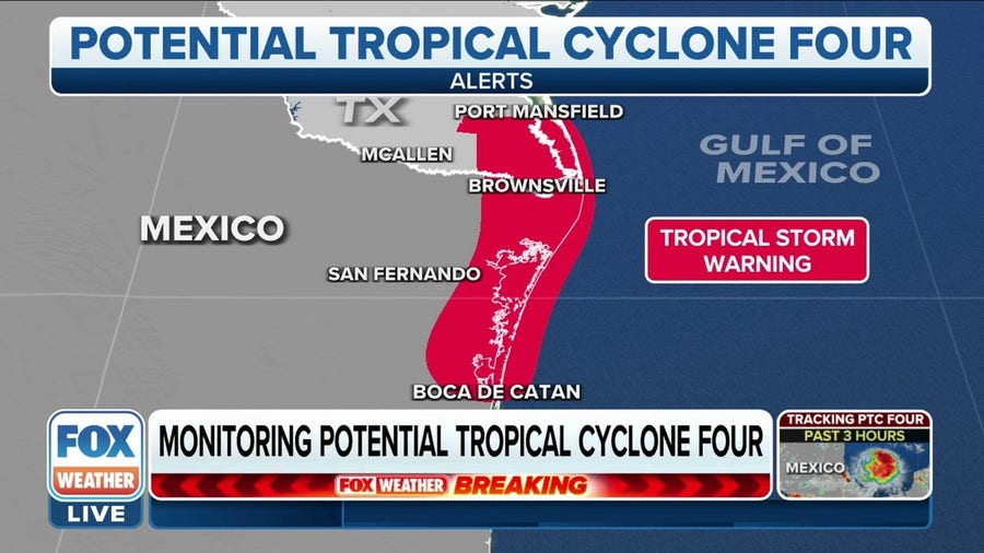 Tropical Storm Warning issued for parts of Mexico and Texas coastlines
