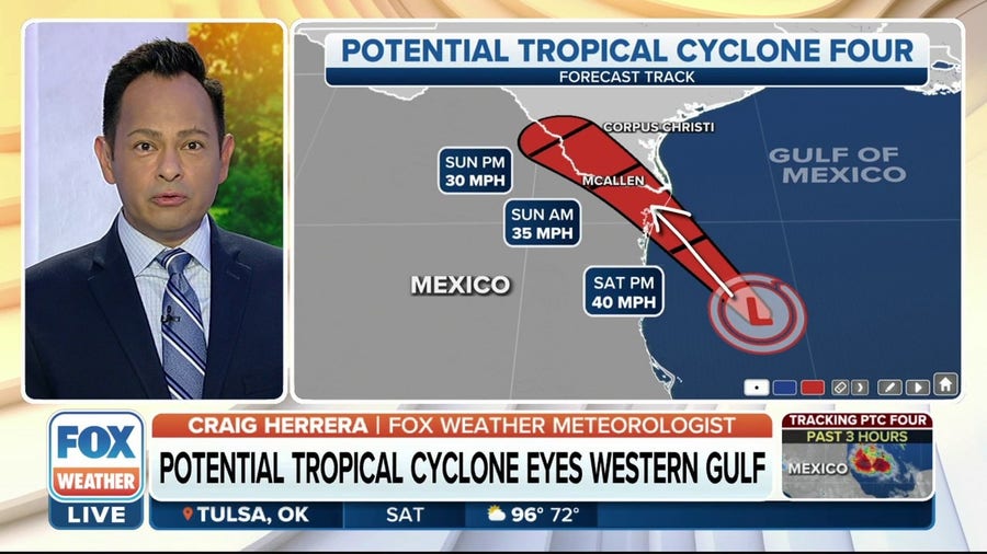 Potential Tropical Cyclone Four eyes western Gulf