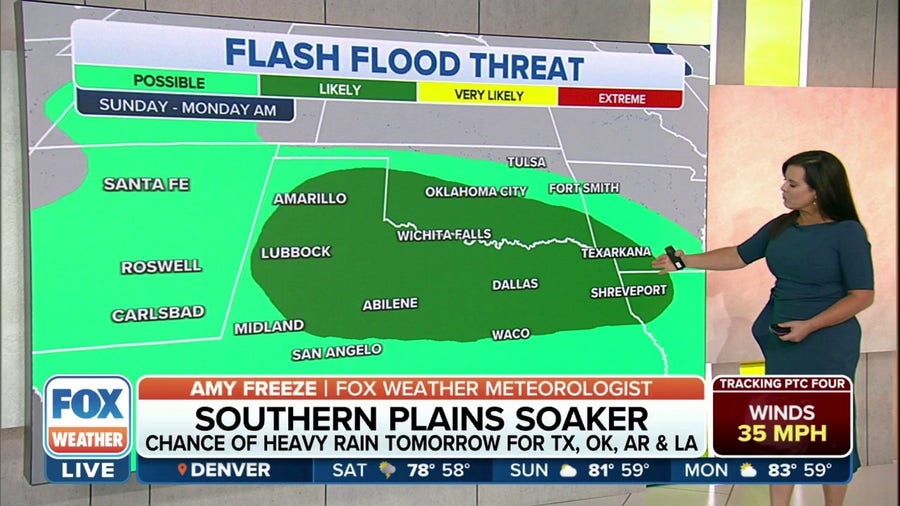 Substantial rain coming to the Southern Plains on Sunday