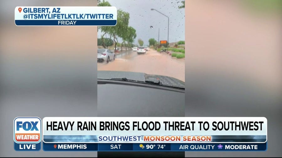 Heavy rain brings flood threat to Southwest