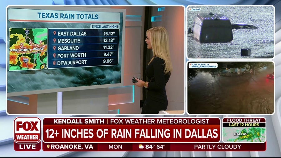 More than 15 inches of rain has fallen in East Dallas