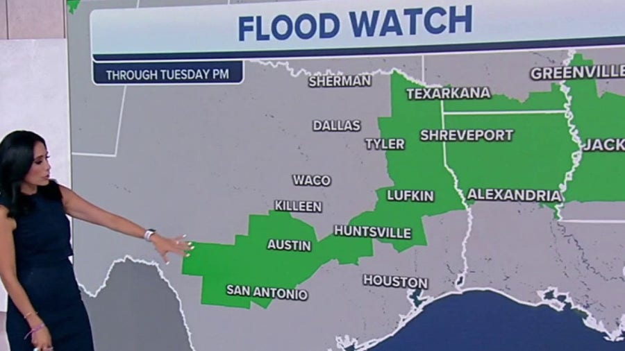 Flood Watch stretches from Texas to Mississippi