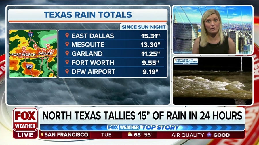 North Texas received more than 15 inches of rain in 24 hours