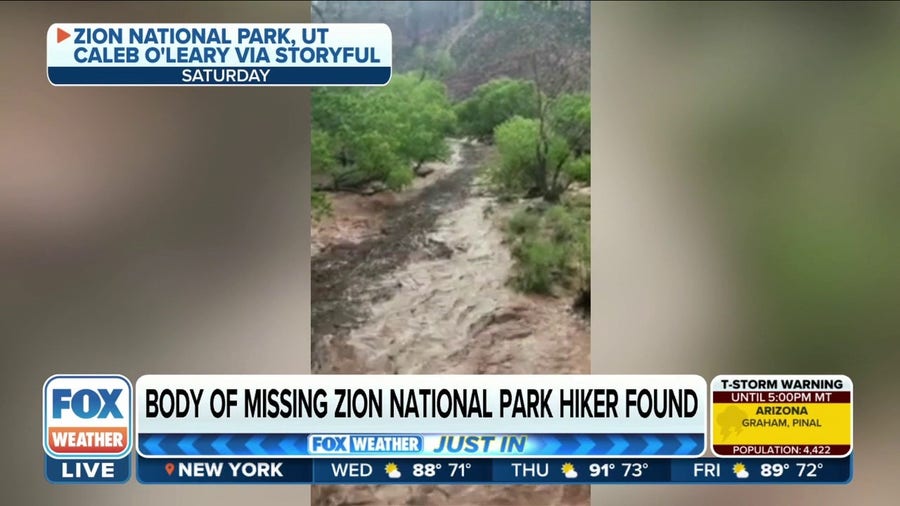 Body of missing hiker discovered in Zion National Park