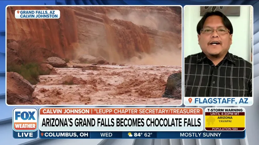 Monsoon rains give Arizona's Grand Falls a chocolate appearance