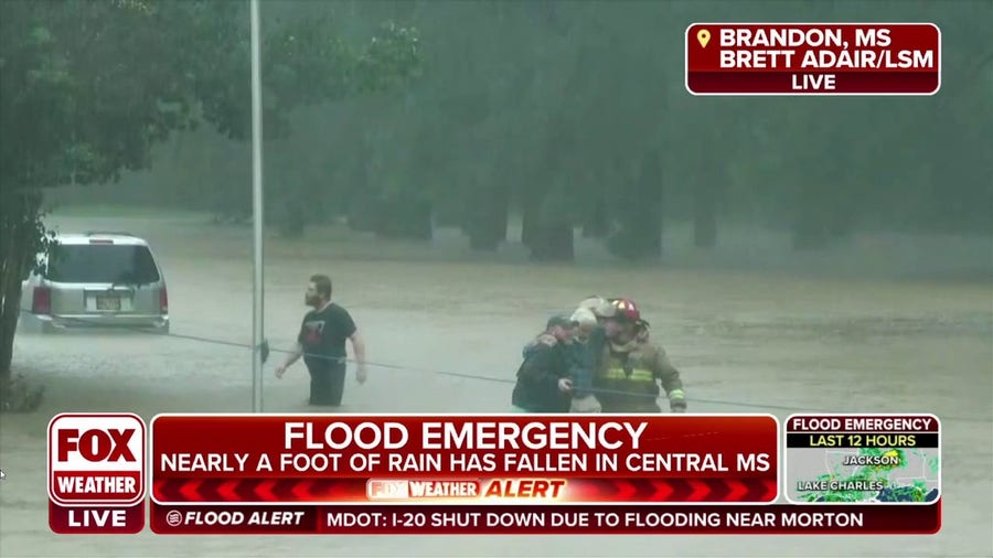 I-20 closed near Morton, Mississippi due to flooding