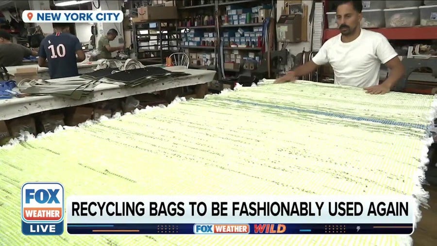 New York man converts plastic into reusable tote bags