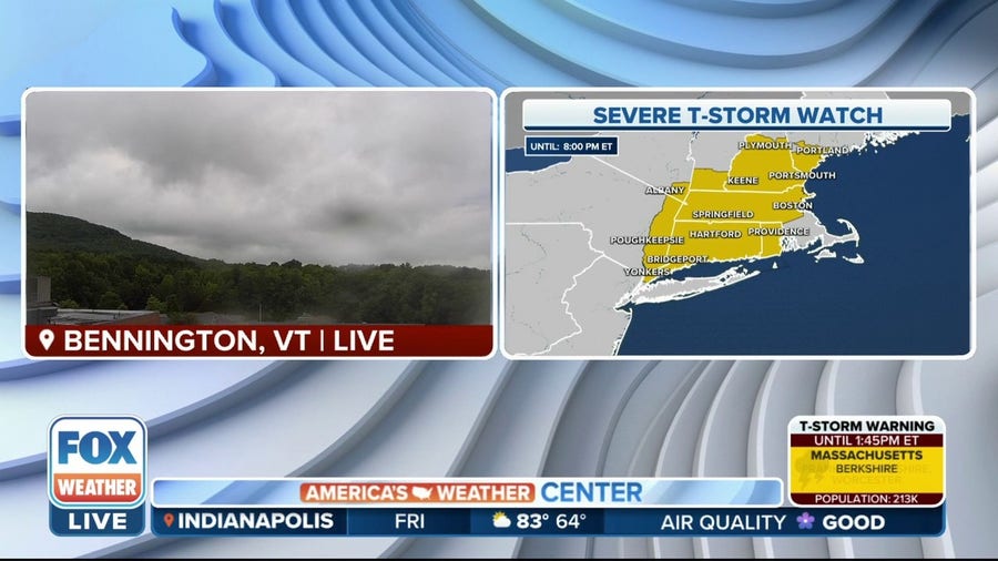 Severe Thunderstorm Watch issued for parts of Northeast