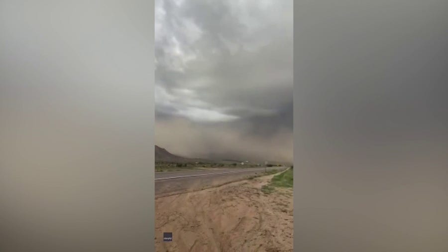 Dust storm rolls through Mohave County in Arizona