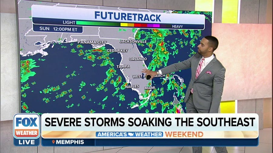 Southeast, Florida bracing for heavy rain, thunderstorms on Sunday
