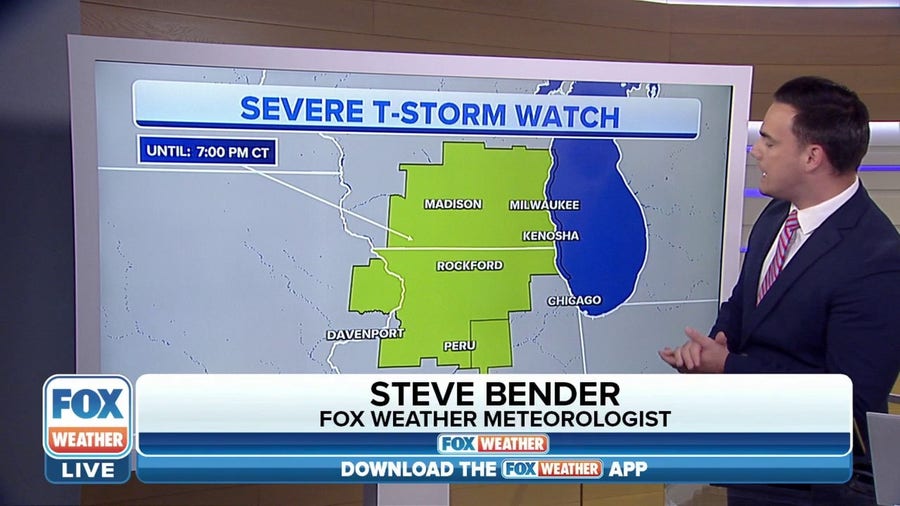 Severe Thunderstorm Watch issued for parts of Wisconsin, Illinois, Iowa