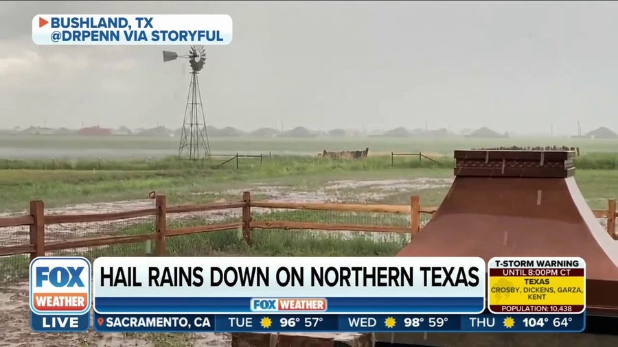 Hail hits northern Texas