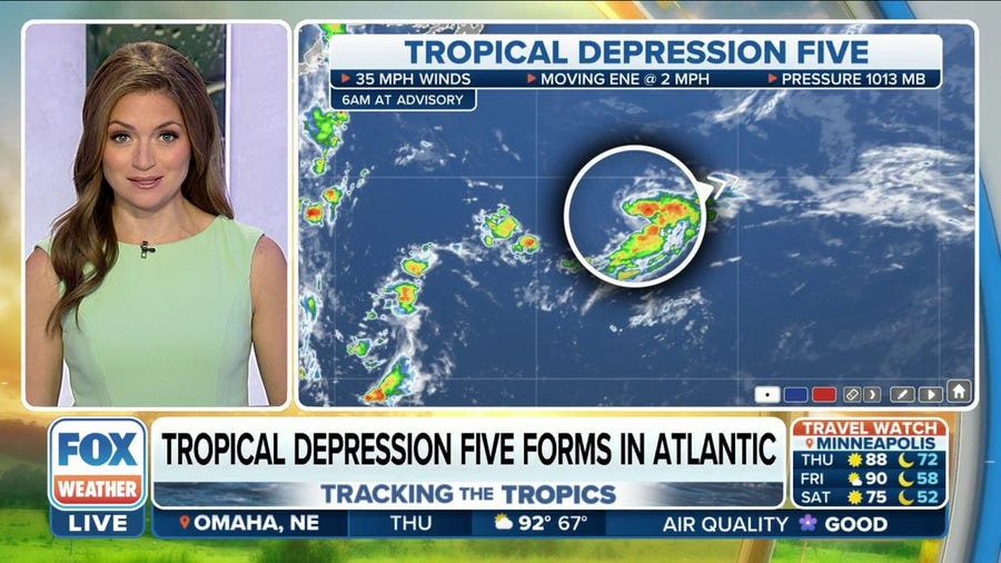 Tropical Depression Five forms in the Atlantic