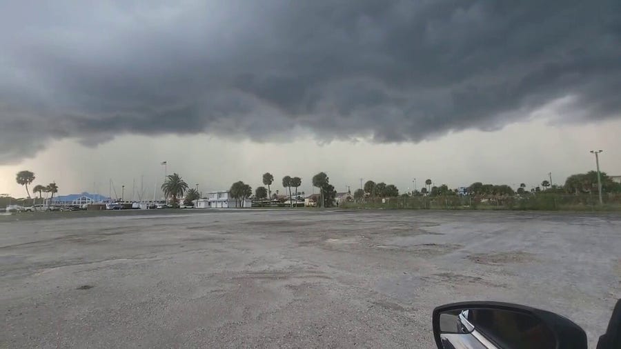 Storms clouds roll over Daytona Beach, Florida