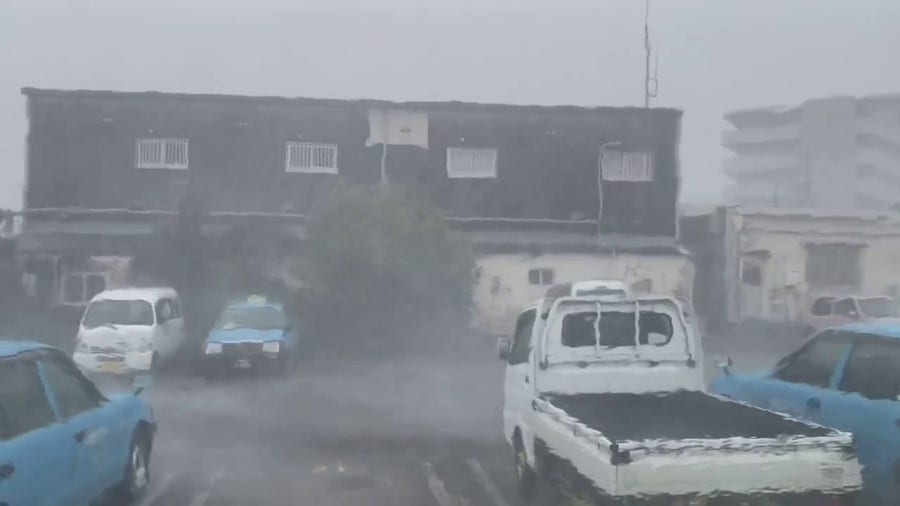 Typhoon Hinnamnor brings pouring rain, gusty wind to Japan's Ishigaki Island