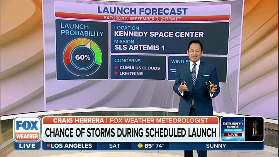 Chance of storms during scheduled Artemis 1 launch on Saturday