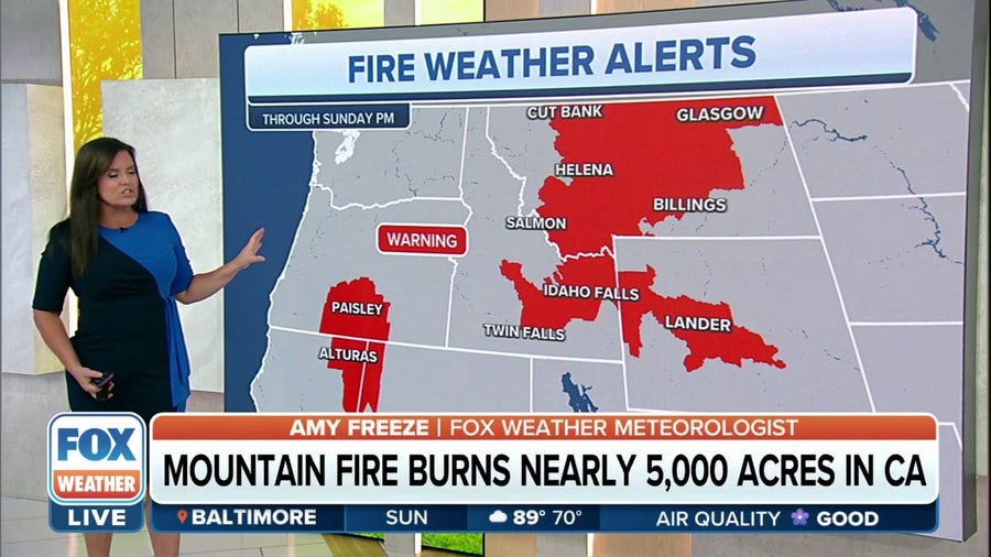 Critical fire weather danger for parts of the West Sunday