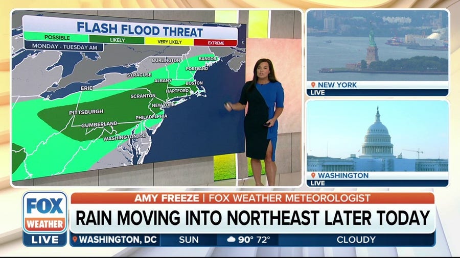 Flash flood threat increases for the Northeast