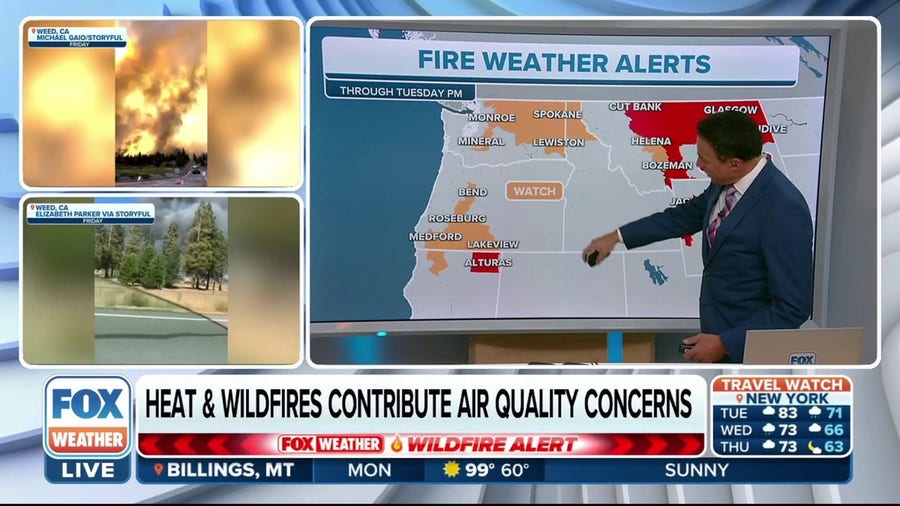 Heat and wildfires in the West contributing to poor air quality
