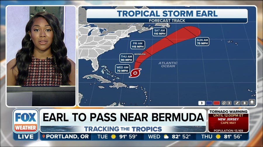 Tropical Storm Earl expected to pass near Bermuda on Friday