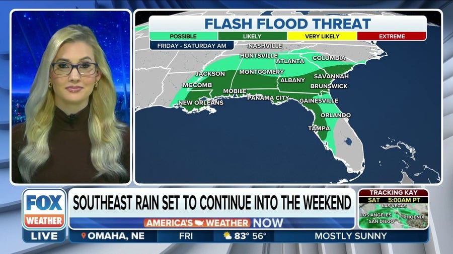 Flash flood threat across Gulf Coast and Southeast Friday into Saturday 