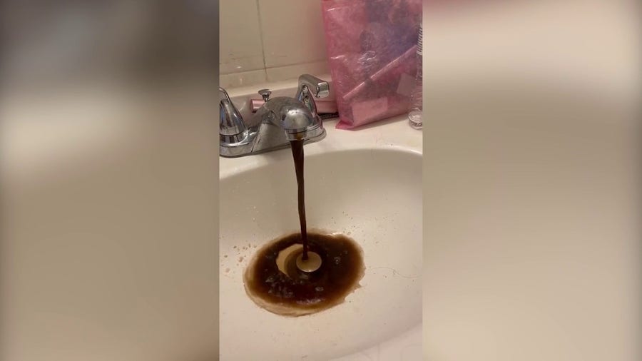 Brown water pours from sink in Jackson, Mississippi