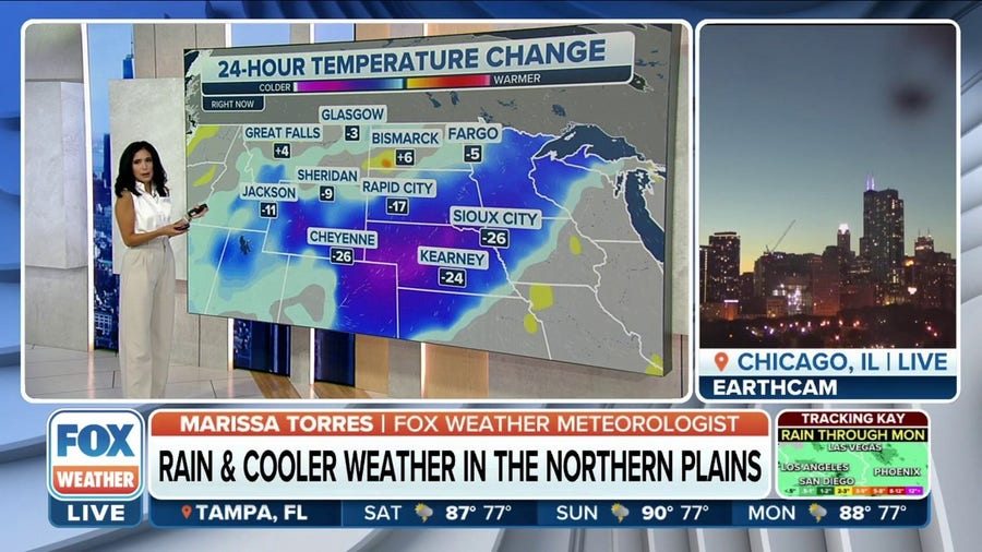 Cold front brings temperature plunge to Plains