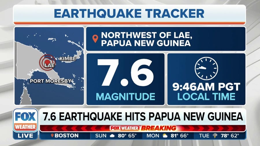 Magnitude 7.6 earthquake hits Papua New Guinea