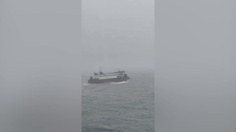 Canadian ferry takes on rough seas from Earl 