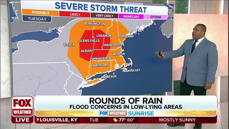  Storms capable of damaging wind gusts, hail, tornadoes possible in parts of Northeast