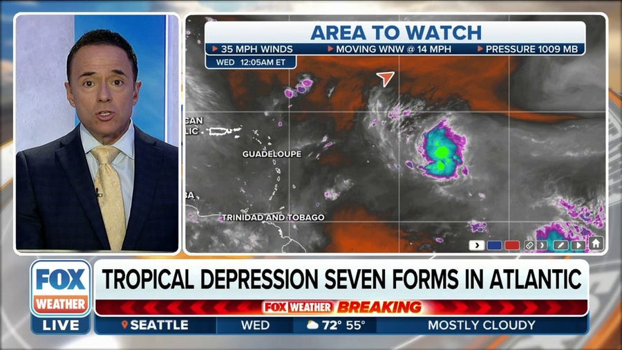 Tropical Depression Seven forms in the Atlantic