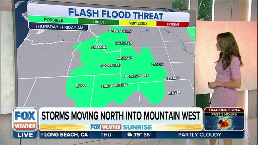 Flash flood threat moves into Intermountain West, northern Rockies on Thursday