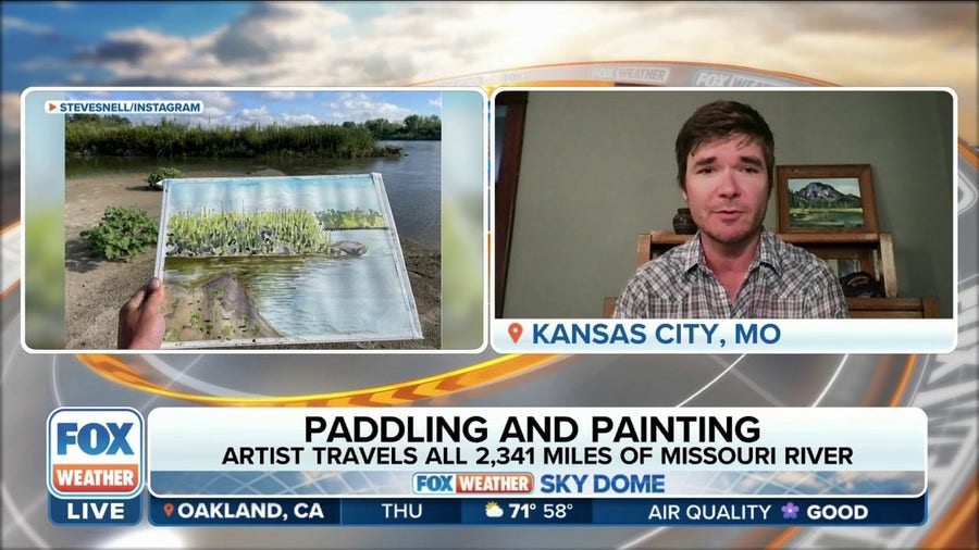 Artist battles elements for breathtaking artwork along Missouri River