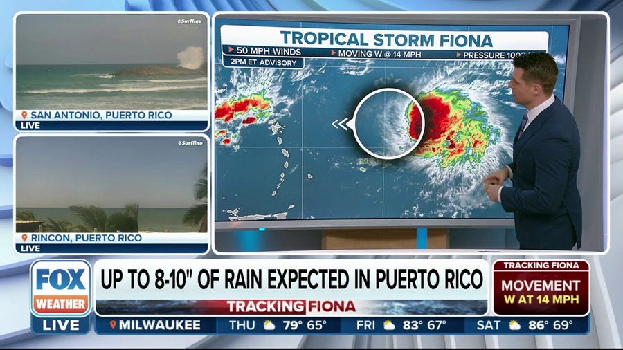 Puerto Rico could see 8-10 inches of rain from Tropical Storm Fiona