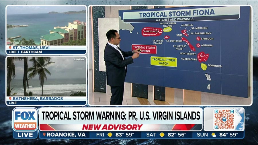 Tropical Storm Fiona: Tropical Storm Warnings issued for Puerto Rico, U.S. Virgin Islands