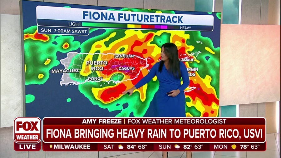 Fiona bringing heavy rain to Puerto Rico, US Virgin Islands