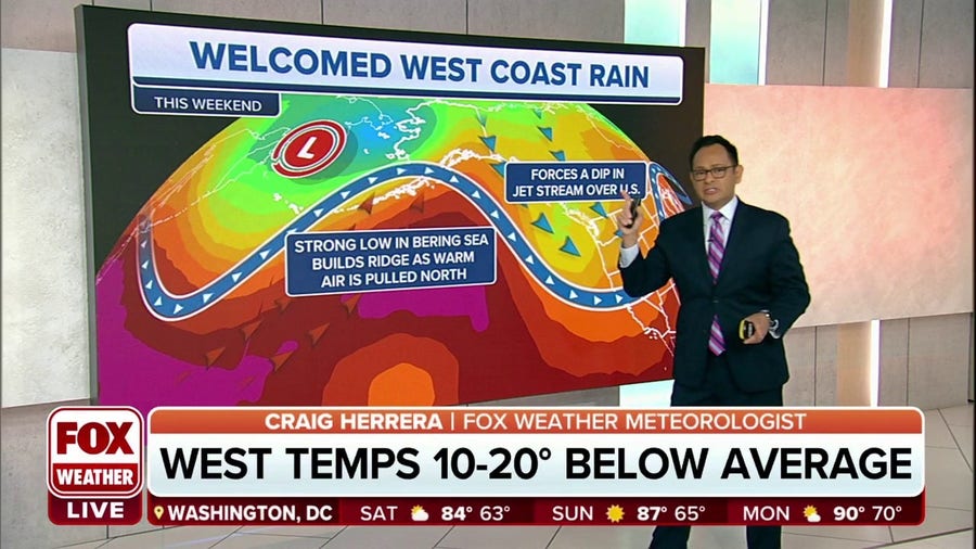 Welcomed West Coast rain to send temps 10-20 degrees below average