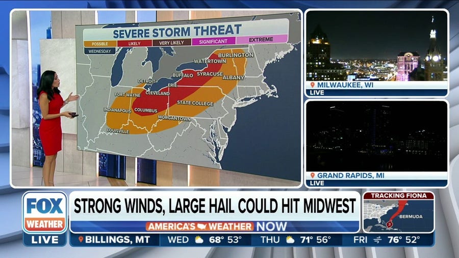 Severe weather threat from Ohio Valley to New England Wednesday 